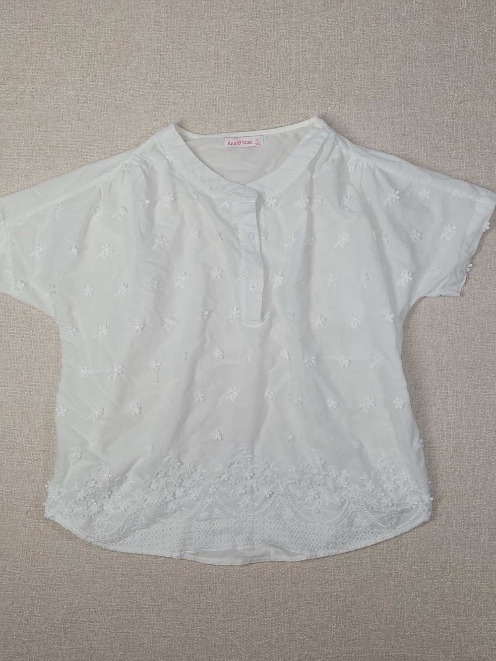 Ana & Rose White Embroidered Blouse